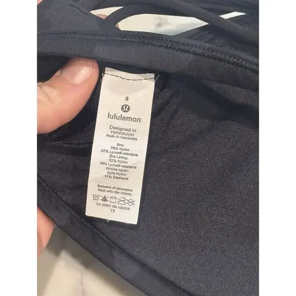 Lululemon Free To Be Wild Bra Womens Size 8 Incognito Camo Multi Grey EUC - Picture 3 of 5
